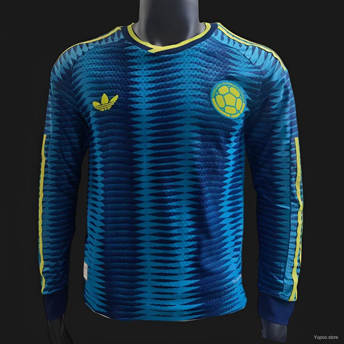 Camiseta de fútbol Colombia 2026 VISITANTE MANGA LARGA VERSION JUGADOR